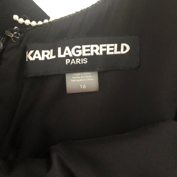 Karl Lagerfeld Blk Jumpsuit with Pearl trim sz16 - Picture 8 of 8